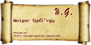 Weiger György névjegykártya