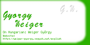 gyorgy weiger business card