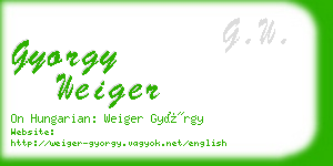 gyorgy weiger business card